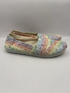 Toms Love Is Love Slip On Pride Shoes Women Size 7.5